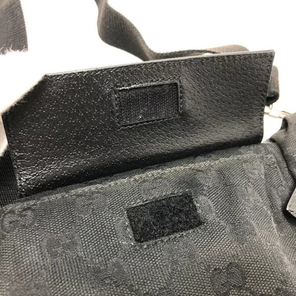 Auth GUCCI 28566 GG body bag Belt bag Waist Pouch Black/SilverHardware main image 15